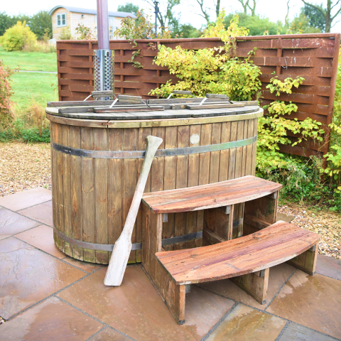 Private wood fired hot tubs